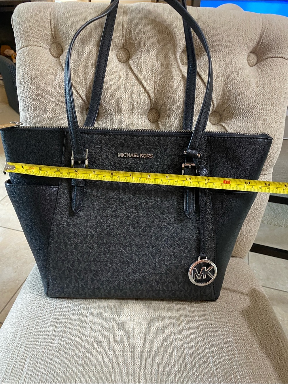Michael Kors Black MK Logo Tote with Matching Wallet - Picture 14 of 15